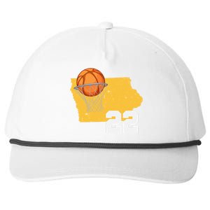 Clark Iowa Map 22 Basketball Lover Snapback Five-Panel Rope Hat