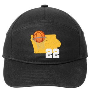 Clark Iowa Map 22 Basketball Lover 7-Panel Snapback Hat