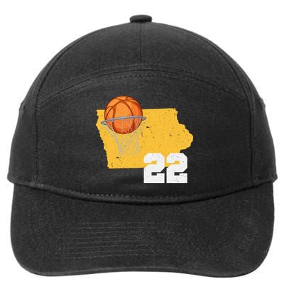 Clark Iowa Map 22 Basketball Lover 7-Panel Snapback Hat
