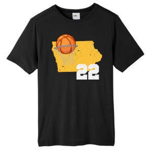 Clark Iowa Map 22 Basketball Lover Tall Fusion ChromaSoft Performance T-Shirt