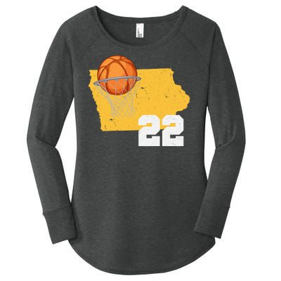 Clark Iowa Map 22 Basketball Lover Women's Perfect Tri Tunic Long Sleeve Shirt