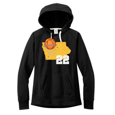 Clark Iowa Map 22 Basketball Lover Women's Fleece Hoodie