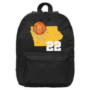 Clark Iowa Map 22 Basketball Lover 16 in Basic Backpack