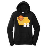 Clark Iowa Map 22 Basketball Lover Women's Pullover Hoodie