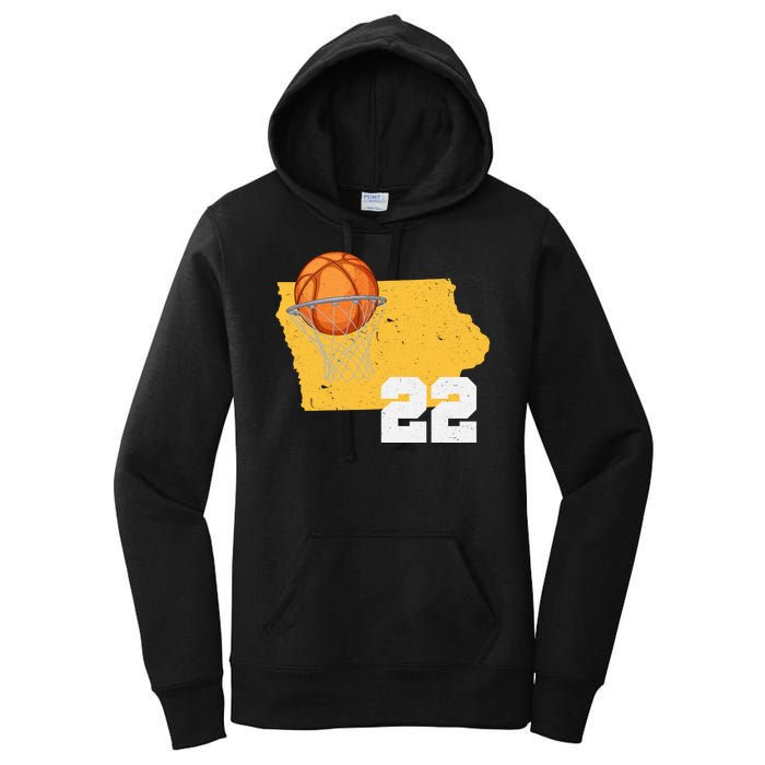 Clark Iowa Map 22 Basketball Lover Women's Pullover Hoodie