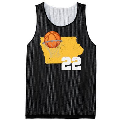 Clark Iowa Map 22 Basketball Lover Mesh Reversible Basketball Jersey Tank