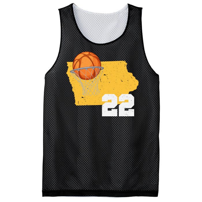 Clark Iowa Map 22 Basketball Lover Mesh Reversible Basketball Jersey Tank