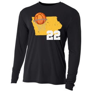 Clark Iowa Map 22 Basketball Lover Cooling Performance Long Sleeve Crew