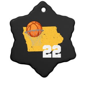 Clark Iowa Map 22 Basketball Lover Ceramic Star Ornament