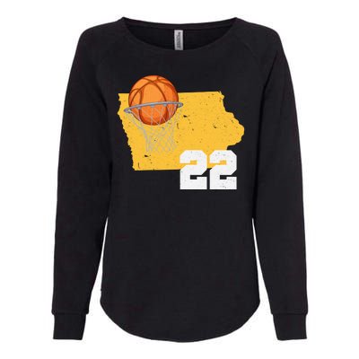 Clark Iowa Map 22 Basketball Lover Womens California Wash Sweatshirt