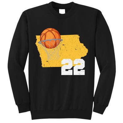 Clark Iowa Map 22 Basketball Lover Tall Sweatshirt