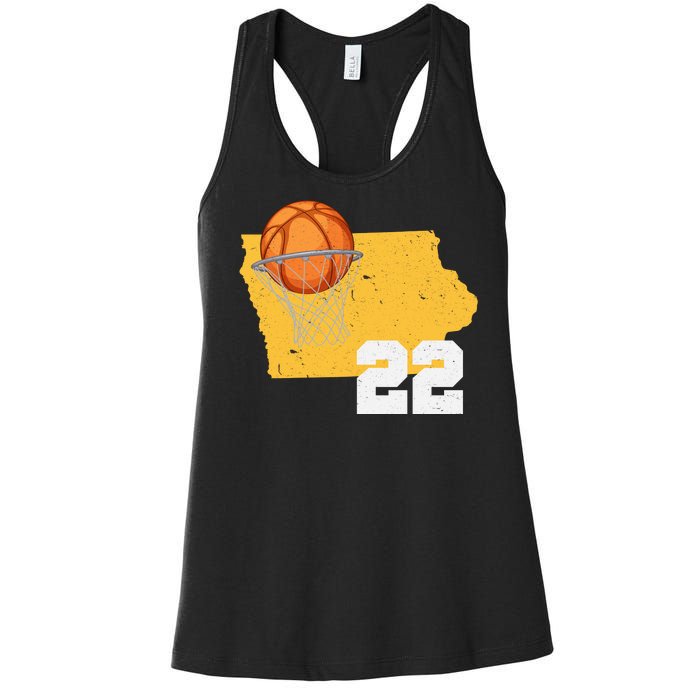 Clark Iowa Map 22 Basketball Lover Women's Racerback Tank