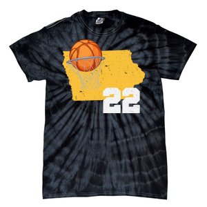 Clark Iowa Map 22 Basketball Lover Tie-Dye T-Shirt