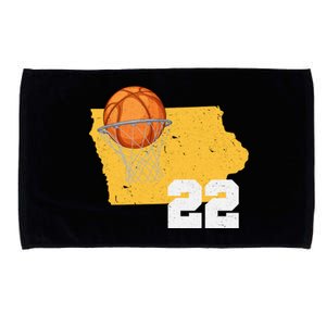 Clark Iowa Map 22 Basketball Lover Microfiber Hand Towel