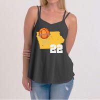 Clark Iowa Map 22 Basketball Lover Women's Strappy Tank