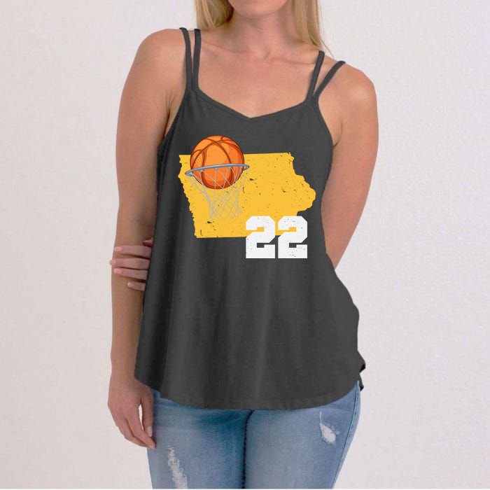 Clark Iowa Map 22 Basketball Lover Women's Strappy Tank