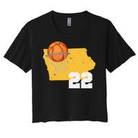 Clark Iowa Map 22 Basketball Lover Women's Crop Top Tee