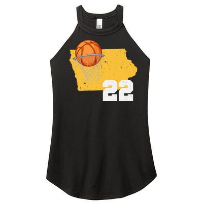 Clark Iowa Map 22 Basketball Lover Women's Perfect Tri Rocker Tank