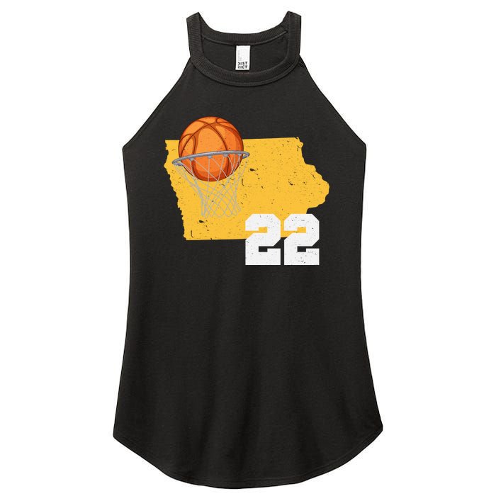 Clark Iowa Map 22 Basketball Lover Women's Perfect Tri Rocker Tank