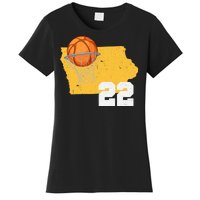 Clark Iowa Map 22 Basketball Lover Women's T-Shirt