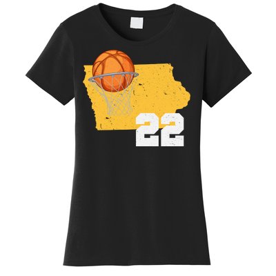 Clark Iowa Map 22 Basketball Lover Women's T-Shirt