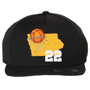 Clark Iowa Map 22 Basketball Lover Wool Snapback Cap