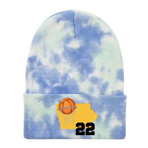 Clark Iowa Map 22 Basketball Lover Tie Dye 12in Knit Beanie