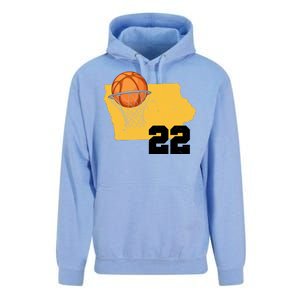 Clark Iowa Map 22 Basketball Lover Unisex Surf Hoodie