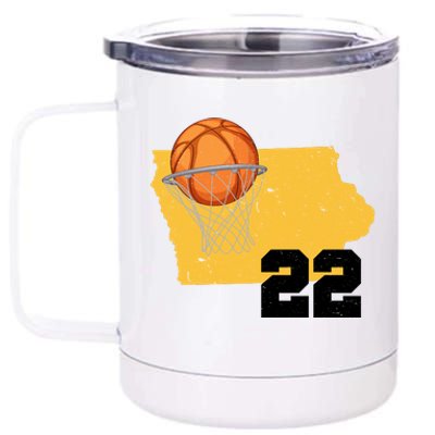 Clark Iowa Map 22 Basketball Lover 12 oz Stainless Steel Tumbler Cup