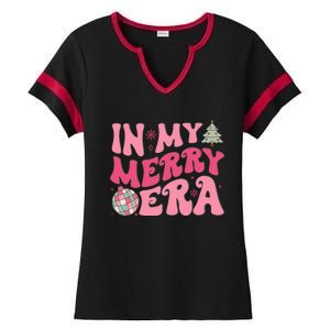 Christmas In My Merry Era Xmas Holiday Christmas Ladies Halftime Notch Neck Tee