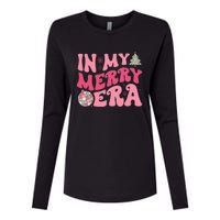 Christmas In My Merry Era Xmas Holiday Christmas Womens Cotton Relaxed Long Sleeve T-Shirt