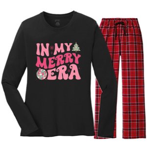 Christmas In My Merry Era Xmas Holiday Christmas Women's Long Sleeve Flannel Pajama Set 