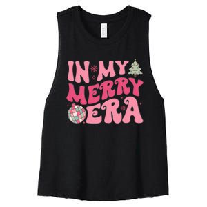 Christmas In My Merry Era Xmas Holiday Christmas Women's Racerback Cropped Tank