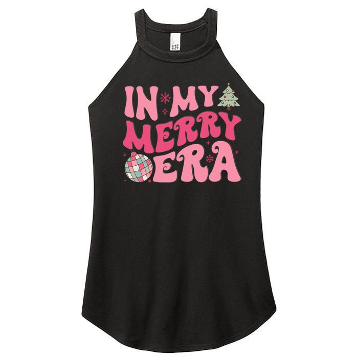 Christmas In My Merry Era Xmas Holiday Christmas Women's Perfect Tri Rocker Tank