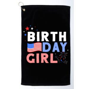 Cute It's My Birthday 4th of July Design For Wo Platinum Collection Golf Towel