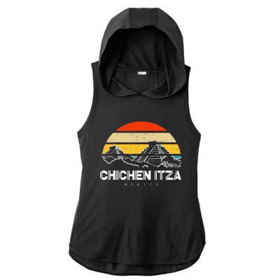 Chichen Itza Mexico Vacation Ladies PosiCharge Tri-Blend Wicking Draft Hoodie Tank