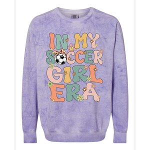 Cute In My Soccer Era Retro Groovy Soccer Colorblast Crewneck Sweatshirt