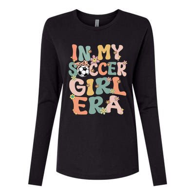 Cute In My Soccer Era Retro Groovy Soccer Womens Cotton Relaxed Long Sleeve T-Shirt