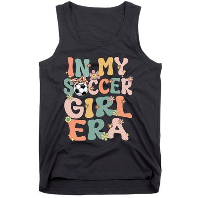 Cute In My Soccer Era Retro Groovy Soccer Tank Top