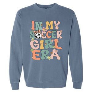 Cute In My Soccer Era Retro Groovy Soccer Garment-Dyed Sweatshirt