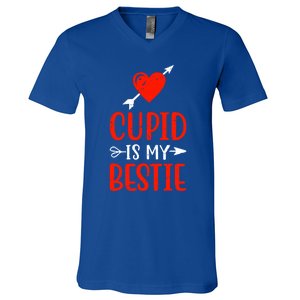 Cupid Is My Bestie Funny Cupid Enthusiast Valentine Love Great Gift V-Neck T-Shirt