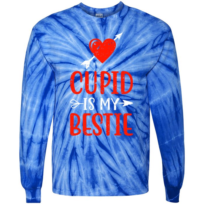 Cupid Is My Bestie Funny Cupid Enthusiast Valentine Love Great Gift Tie-Dye Long Sleeve Shirt