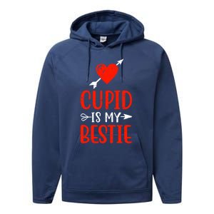 Cupid Is My Bestie Funny Cupid Enthusiast Valentine Love Great Gift Performance Fleece Hoodie