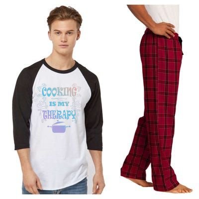 Cooking Is My Therapy Ironic Baking Chef Gift Raglan Sleeve Pajama Set