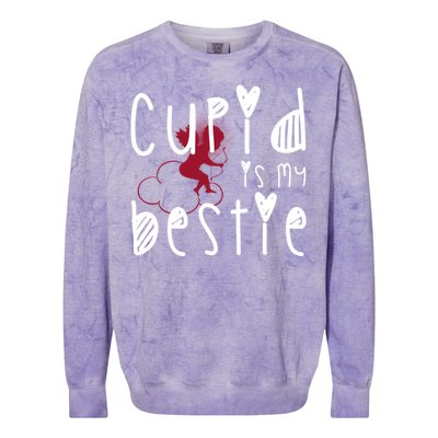 Cupid Is My Bestie Cute Gift Colorblast Crewneck Sweatshirt