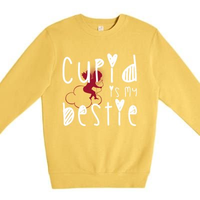 Cupid Is My Bestie Cute Gift Premium Crewneck Sweatshirt