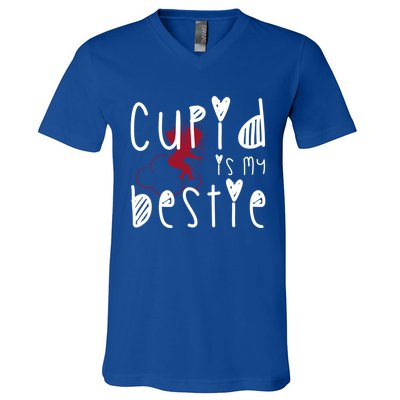 Cupid Is My Bestie Cute Gift V-Neck T-Shirt