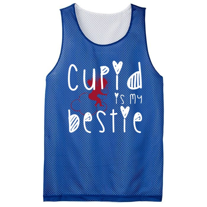 Cupid Is My Bestie Cute Gift Mesh Reversible Basketball Jersey Tank