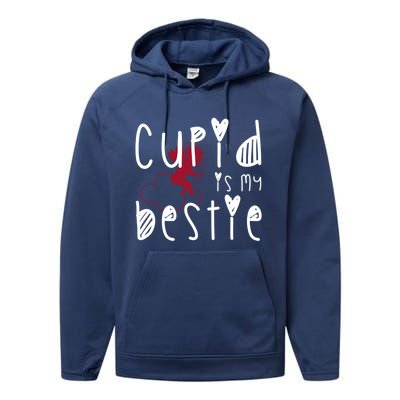 Cupid Is My Bestie Cute Gift Performance Fleece Hoodie