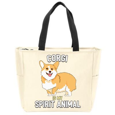 Corgi Is My Spirit Animal Zip Tote Bag